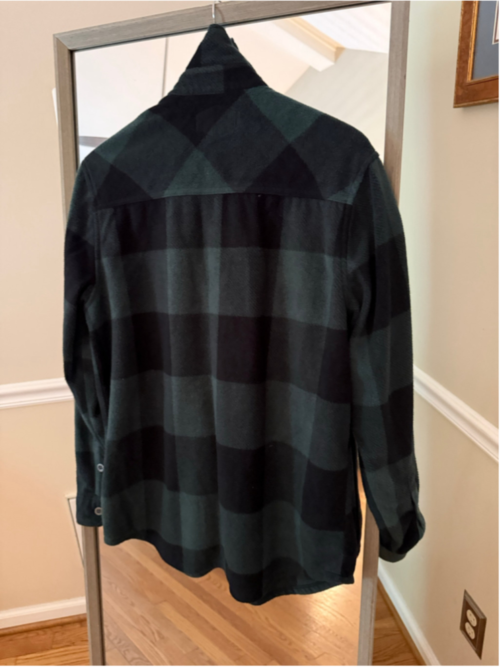 Men's Freedom Foundry Plaid Fleece Shirt Medium Green Black - Picture 4 of 5